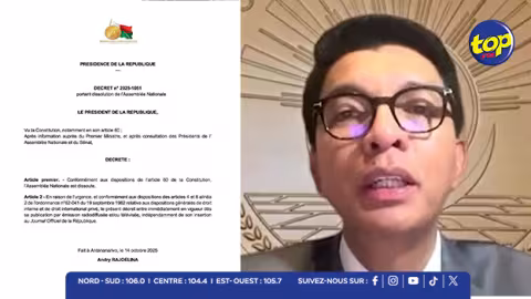 Crise politique à Madagascar : Andry Rajoelina dissout l’Assemblée nationale
