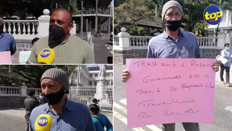 Manifestation de Linion Moris devant la  MBC : « Nou ine dire ki tou parti bizin gagne ene couverture akoz nou en pré campagne électorale, » demande Rama Valayden à Anooj Ramsurrun qui les a accueillis à l’intérieur  de la station nationale de radio et télévision