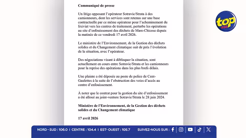 Litige à Mare-Chicose : les opérations perturbées par un mouvement de protestation des camionneurs
