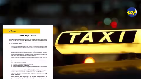 Motaxi: Uniquement les titulaires d’une licence PSVL (Taxi) peuvent offrir leur service au grand public sur cette platforme mobile