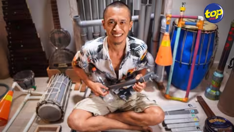 Ses instruments de musique sont fabriqués à partir des déchets : l’artiviste mauricien Kan Chan Kin mis à l’honneur par CNN