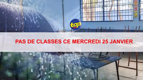 Suite à l’avis de fortes pluies : Pas de classes ce mercredi 25 janvier