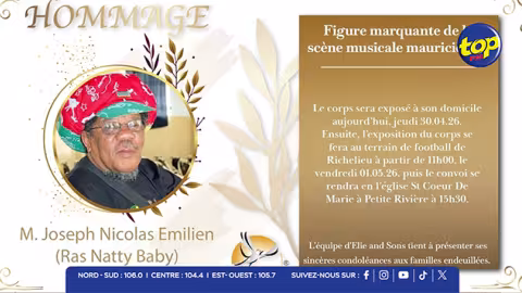 Dernier hommage à Ras Natty Baby : veillée à Richelieu ce soir, funérailles ce vendredi