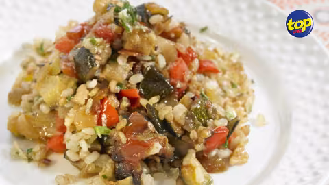 Risotto aux aubergines et tomates