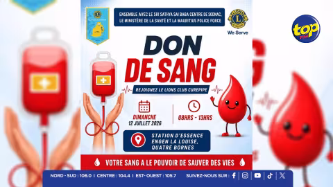 Don de sang : « Une seule pinte peut sauver jusqu'à trois vies »… le Lions Club de Curepipe lance un appel à la solidarité
