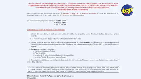 Admission en grade 7 : l’exercice d’inscription dans les collèges catholiques se fait ce vendredi