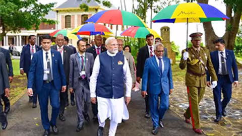 Fête nationale : Narendra Modi à la State House