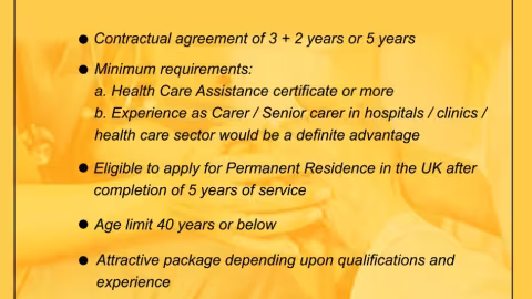 Hiring to work in established chain of companies in residential care, UK