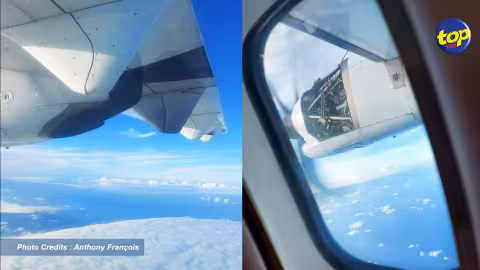 En plein vol vers Rodrigues hier : le capot du moteur d’un ATR arraché