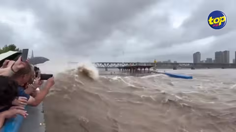 Qiantang River: Giant waves smashes into tourists