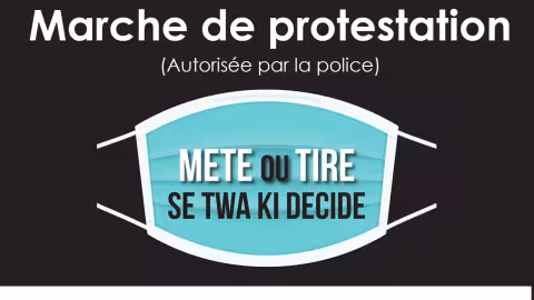 L’INION PEP MORISIEN se prépare pour la marche contre le port obligatoire du masque dans les rues de la capitale à partir de 14 heures, à la rue Sir Virgil Naz