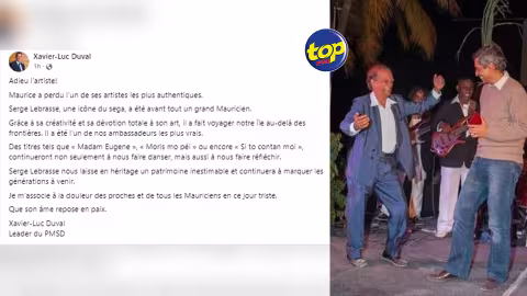 Hommage de Xavier Luc Duval à Serge Lebrasse : « Le chanteur nous laisse en héritage un patrimoine inestimable et continuera à marquer les générations à venir»