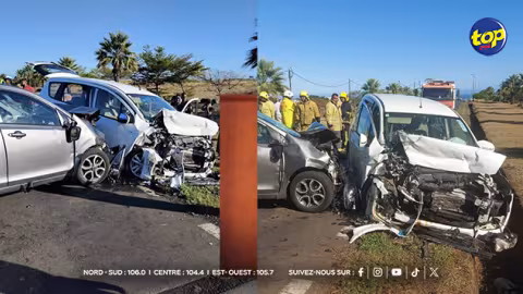 Accident à Flic-en-Flac : blessées, les cinq personnes se trouvant à bord des deux véhicules impliqués ont été hospitalisés