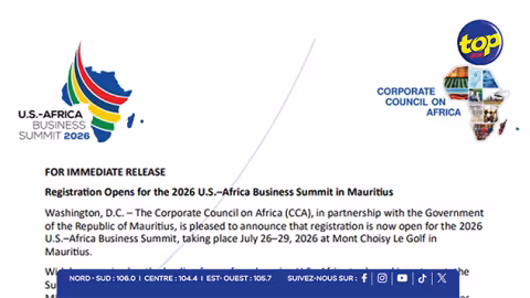 Sommet U.S.–Africa 2026 : les inscriptions officiellement lancées…réservez votre place dès maintenant