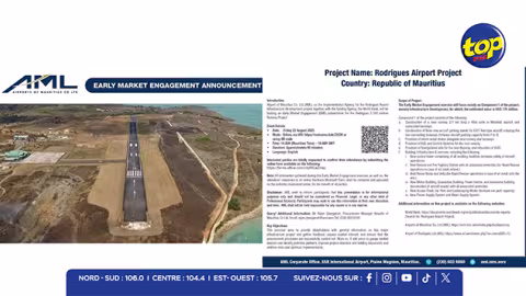 Un nouveau visage pour l’aéroport de Rodrigues : 170 millions USD investis pour une piste de 2,1 km, une tour de contrôle modernisée et un aéroport repensé pour booster l’économie locale