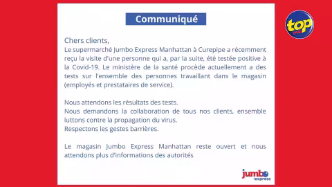 Covid-19 : L’hypermarché Jumbo Riche-Terre rouvre ses portes ce dimanche