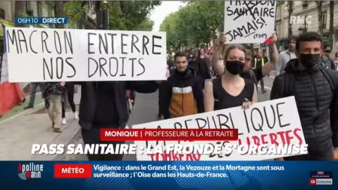 Manifestation en France contre l’obligation vaccinale et le passe sanitaire