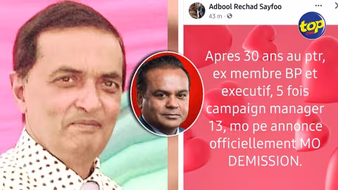 Rechad Sayfoo annonce sa démission du PTr après 30 ans : « C’est un Non event,car il a déjà quitté le Parti Travailliste depuis quelques années déjà  »,indique Ritish Ramful